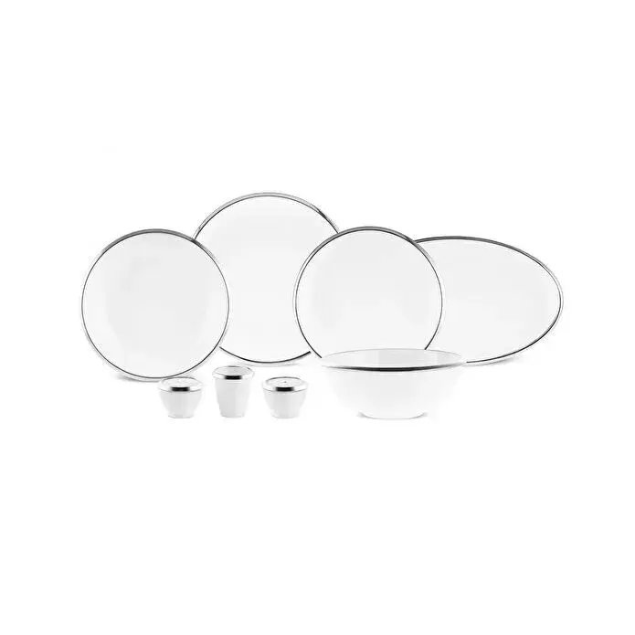 Karaca Stream Bone Ekinoks 53 Parça 12 Kişilik Yemek Takımı Platin