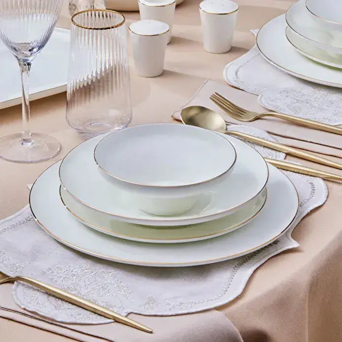 Karaca Fine Bone Zenith 55 Parça 12 Kişilik Yemek Takımı Gold