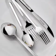 Karaca Elegance Nil Platin 12 Kişilik 84 Parça Çatal Kaşık Bıçak Takımı