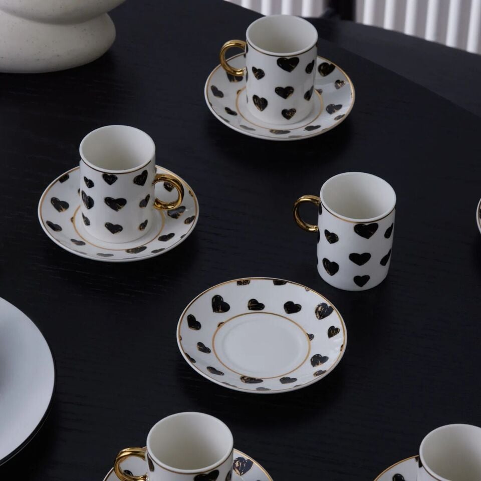 Karaca Perry Kalpli 6 Kişilik Kahve Fincan Takımı 90 Ml