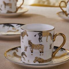 Karaca Zebra 6 Kişilik Kahve Fincan Takımı Gold 90 Ml