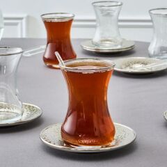 Karaca Ada 6 Kişilik 18 Parça Çay Seti Platin