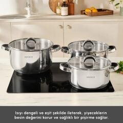 Karaca Magnus XLarge İndüksiyon Tabanlı 6 Parça Çelik Tencere Seti