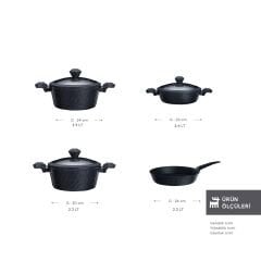 Karaca Biodiamond Antibakteriyel Kulplu İndüksiyon Tabanlı 7 Parça Tencere Seti