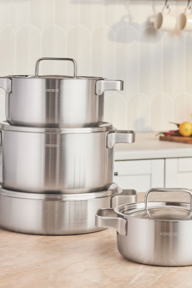 Karaca Powersteel 316+ 3Ply Onyx İndüksiyon Tabanlı Çelik 8 Parça Tencere Seti