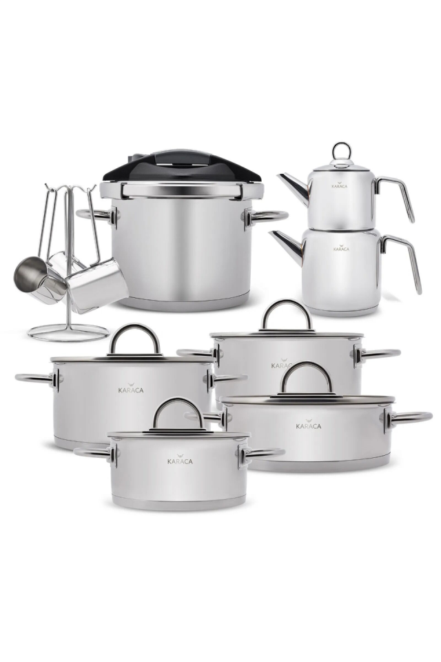 Karaca Platinium 17 Parça İndüksiyon Tabanlı Çelik Çeyiz Seti