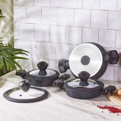 Karaca Biodiamond Antibakteriyel Kulp İndüksiyon Tabanlı 6 Parça Sahan Seti