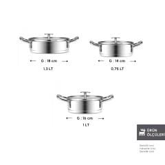 Karaca Vapor New İndüksiyon Tabanlı 6 Parça Çelik Sahan Set