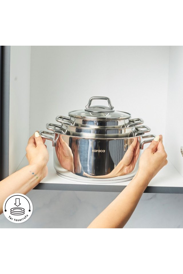Karaca Belgrad İndüksiyon Tabanlı 15 Parça Çelik Çeyiz Seti
