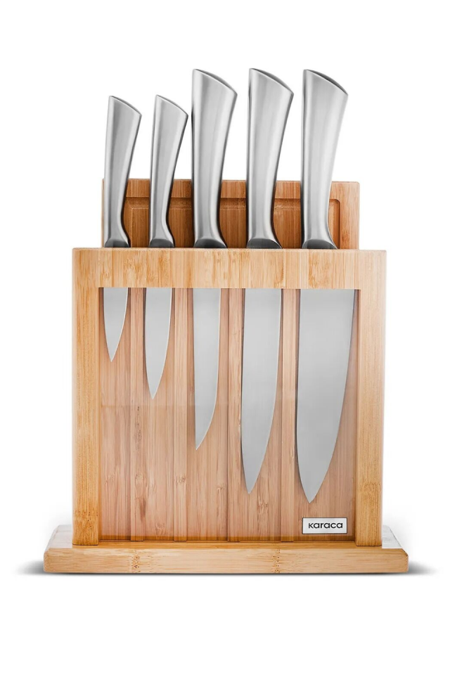 Karaca Samuray Nagoya Vigor Japon Çeliği 7 Parça Bıçak Seti Ve Kesme Tahtası