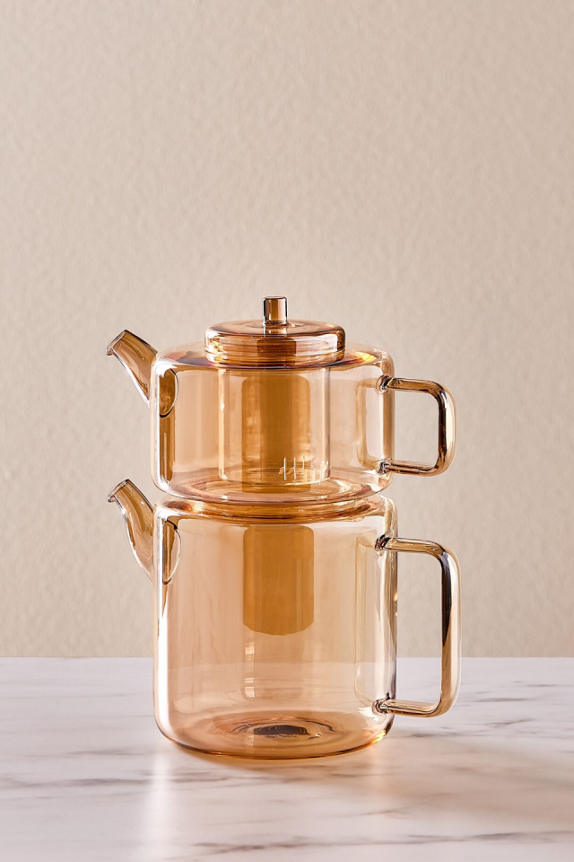 Karaca Flat Borosilikat Cam Çaydanlık Amber