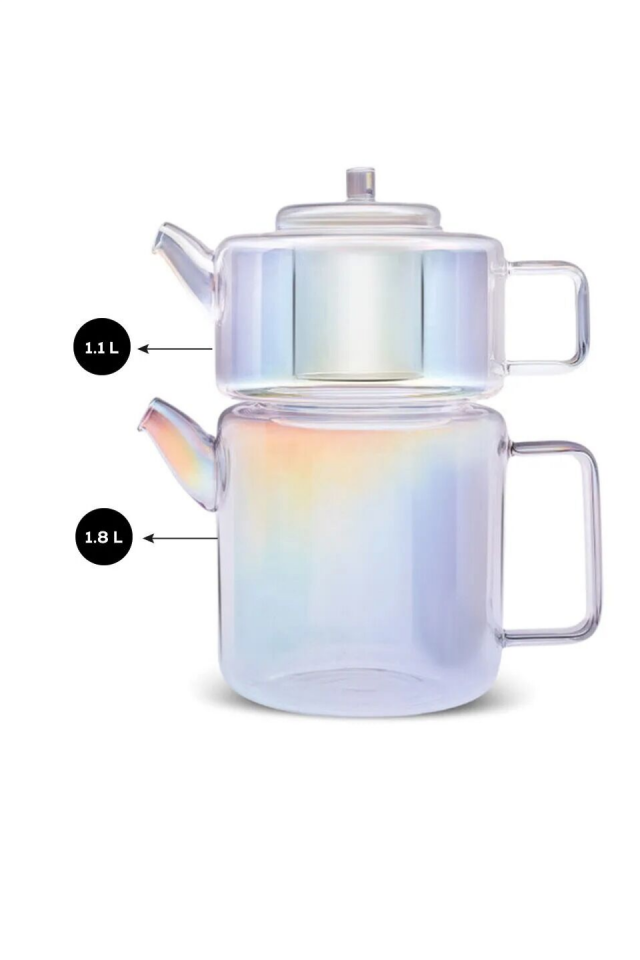 Karaca Flat Borosilikat Cam Midi Çaydanlık Luster