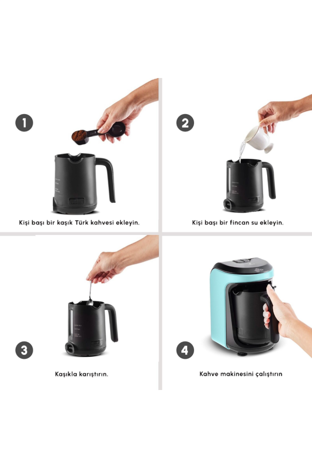 Karaca Hatır Hüps Aroma Sütlü Türk Kahve Makinesi Aqua Green