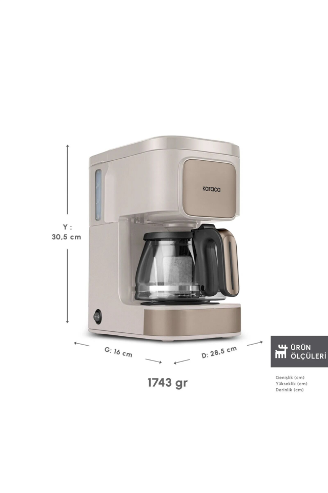 Karaca Just Coffee Aroma 2 In 1 Filtre Kahve ve Çay Demleme Makinesi Latte