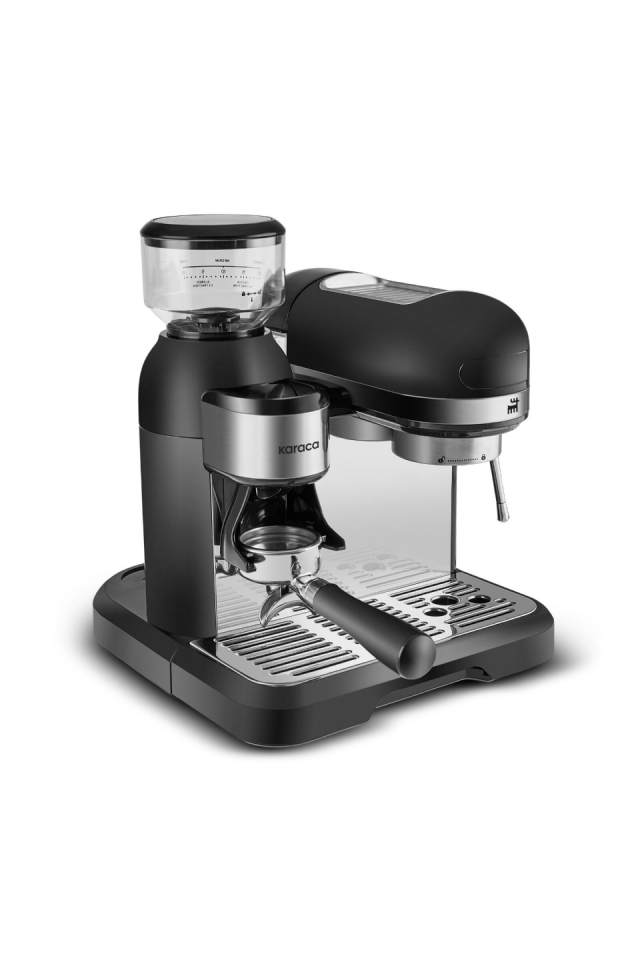 Karaca Coffeemaid Kahve Öğütücülü, Süt Köpürtücülü, 19 Bar Basınçlı Espresso, Latte, Cappuccino, Americano Makinesi Black 1,4L 1550W