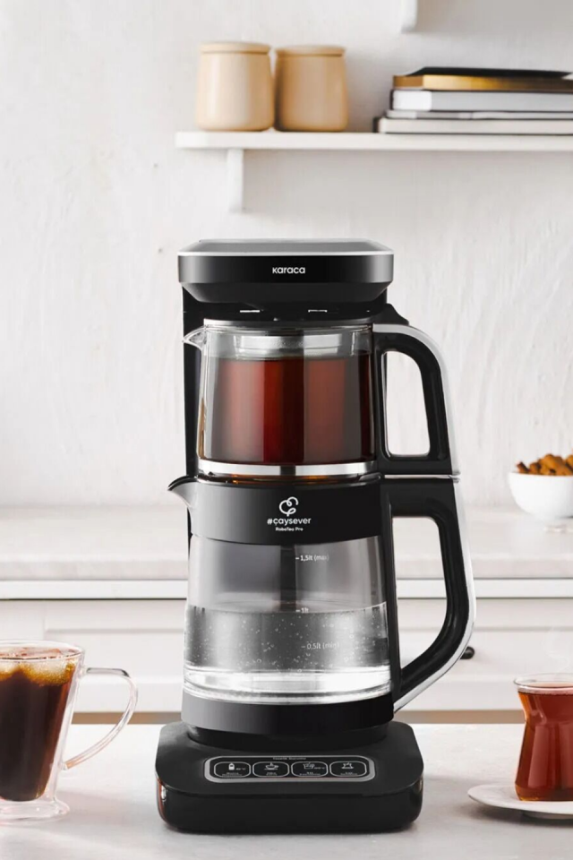 Karaca Çaysever Robotea Pro Connect 4 in 1 Konuşan Cam Çay Makinesi Silver