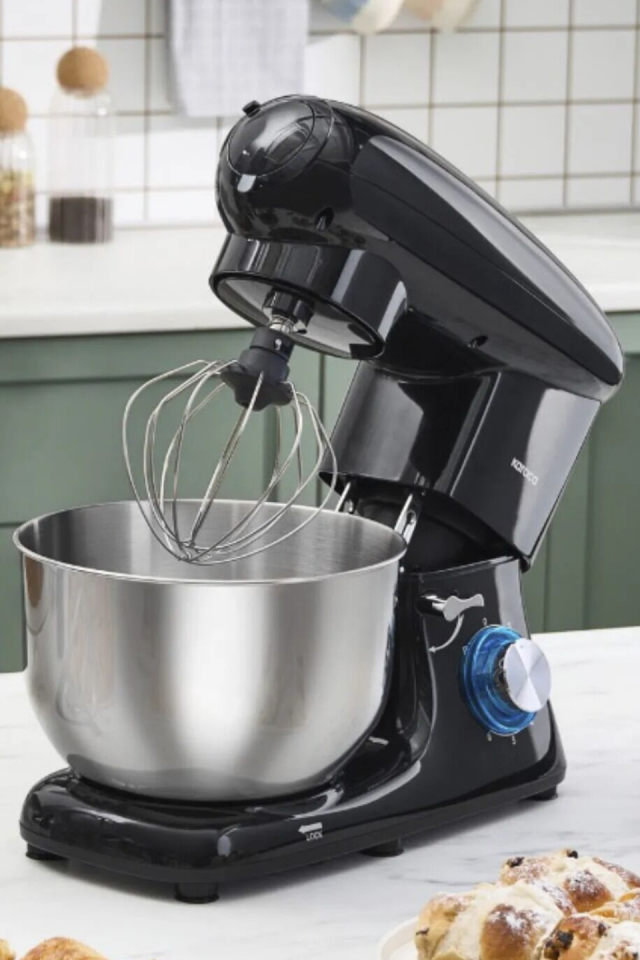 Karaca Multichef Kıyma Çekme /Sucuk-Sosis/İçli Köfte Aparatlı Hamur Yoğurma Makinesi Shiny Black 1900W 5,5L