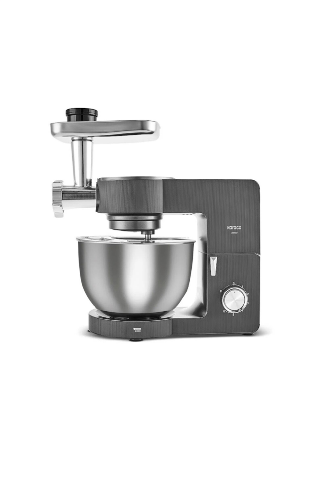 Karaca Multichef Ultra Kıyma Çekme/Sucuk-Sosis/İçli Köfte Aparatlı Hamur Yoğurma Makinesi Antrasit 2000W 7L