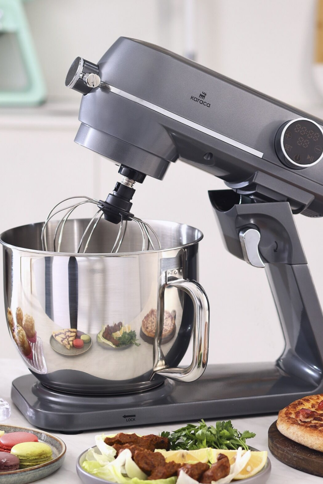 Karaca Multichef Artisan Digital Ekran Döküm Stand Mikser Antrasit 1800W 7L