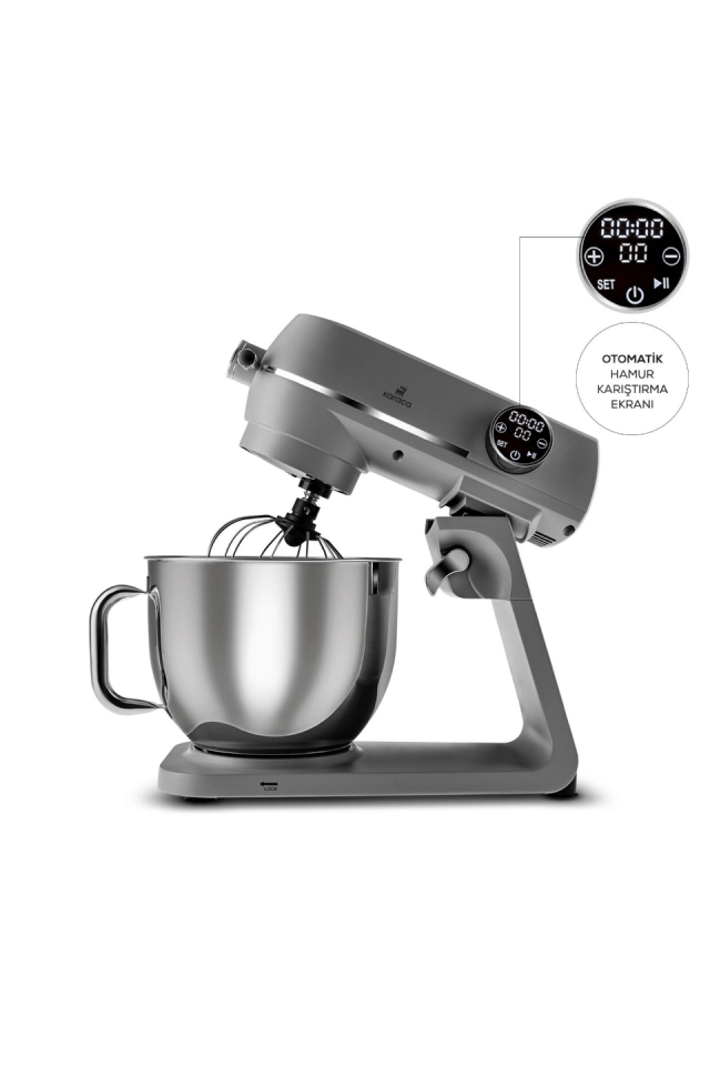 Karaca Multichef Artisan Digital Ekran Döküm Stand Mikser Antrasit 1800W 7L