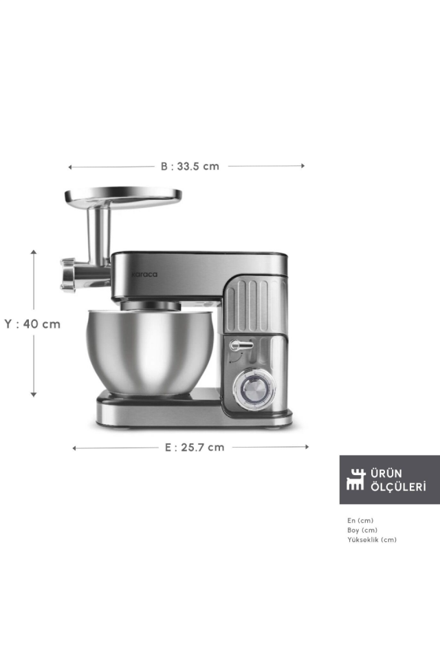 Karaca Inoxchef Pro Hamur Yoğurma Makinesi 1300W 7L