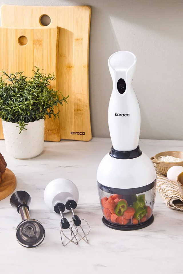 Karaca Pro - Midi Plus 3'lü Blender Set Pearl White 1000w