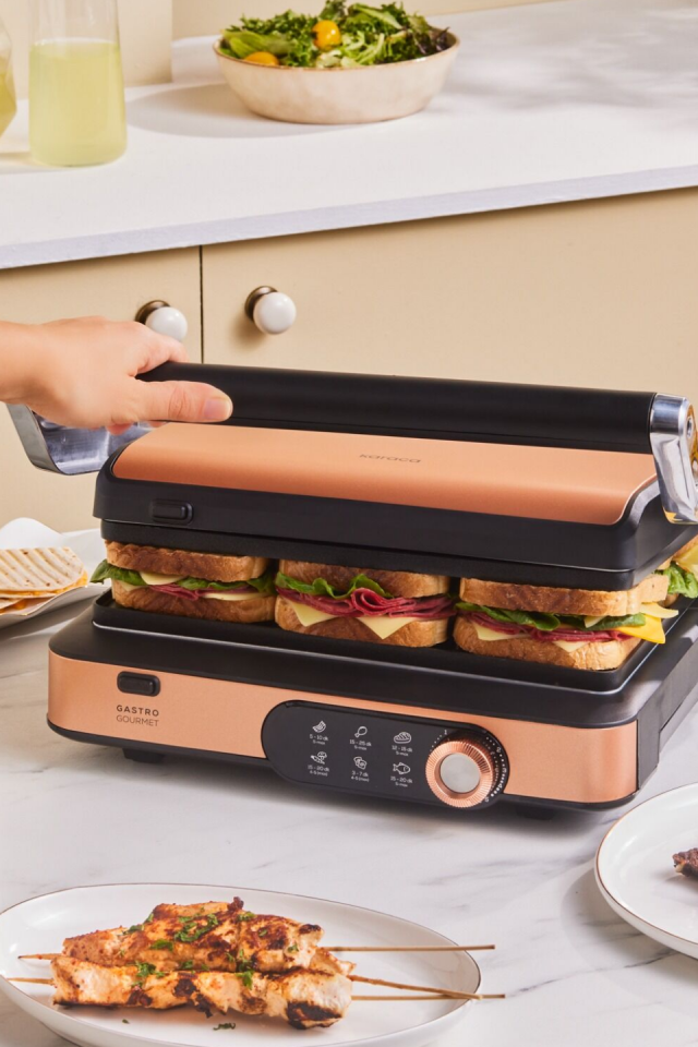 Karaca Gastro Gourmet Döküm Tost Makinesi Copper 6 Dilim Kapasiteli