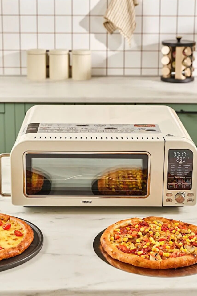 Karaca Vintage Craft Pizza Makinesi ve Airfryer Cream