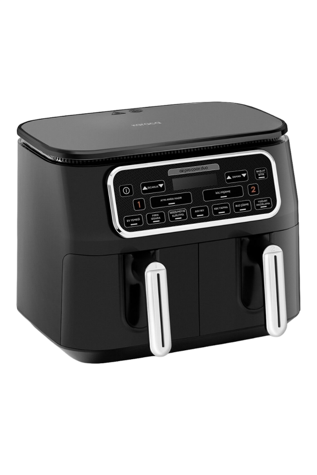 Karaca Air Pro Cook Duo Ev Yemeği XXXL Airfryer Black Chrome 8L