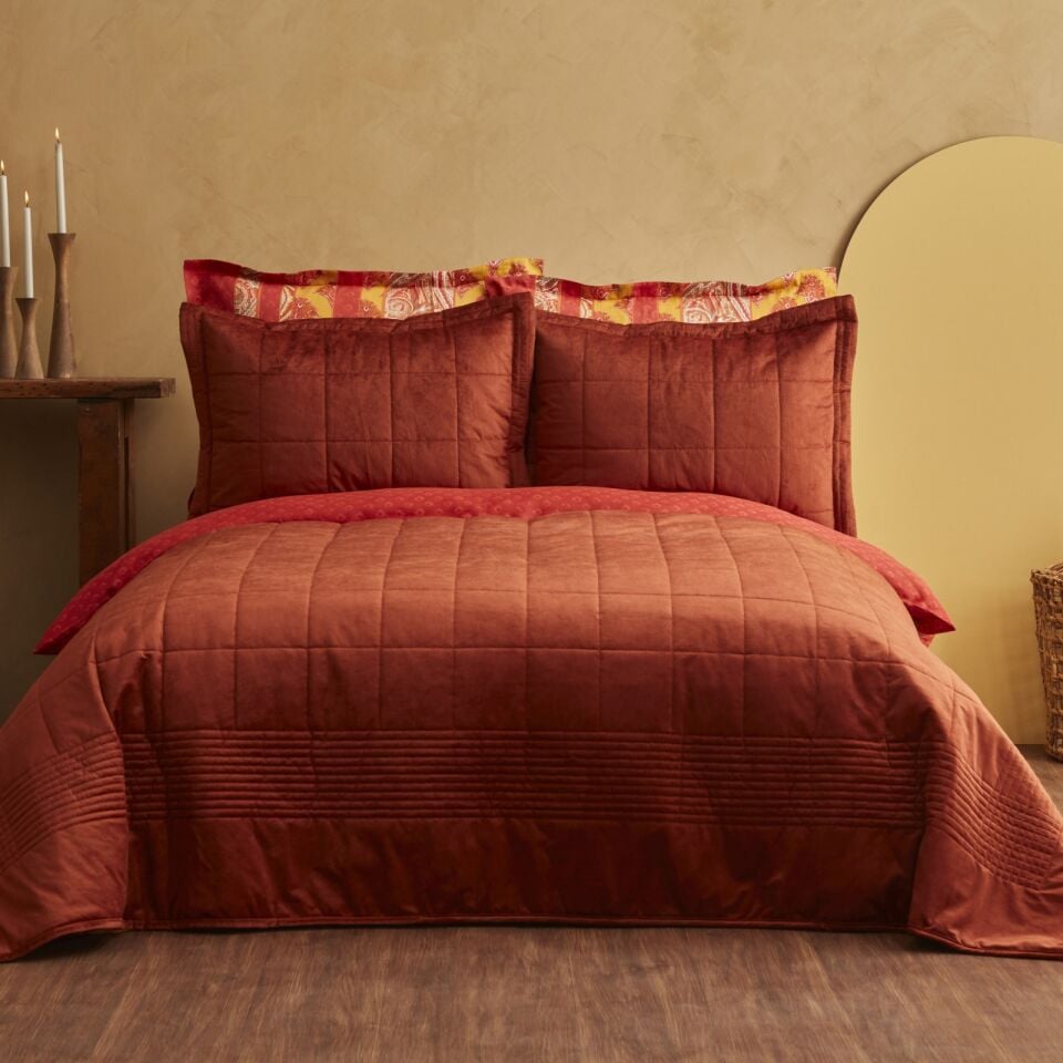 Karaca Home Odessa Çift Kişilik Yatak Örtüsü Hardal