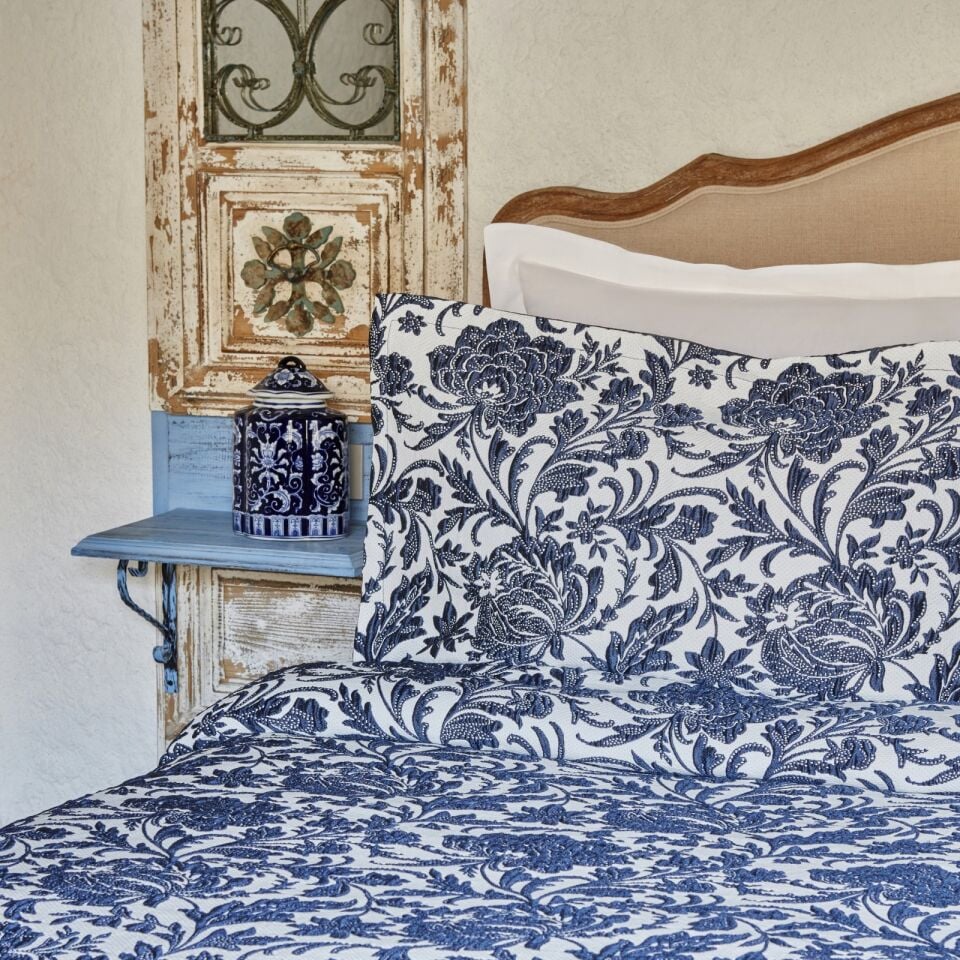 Karaca Home Selene Çift Kişilik Yatak Örtüsü Mavi