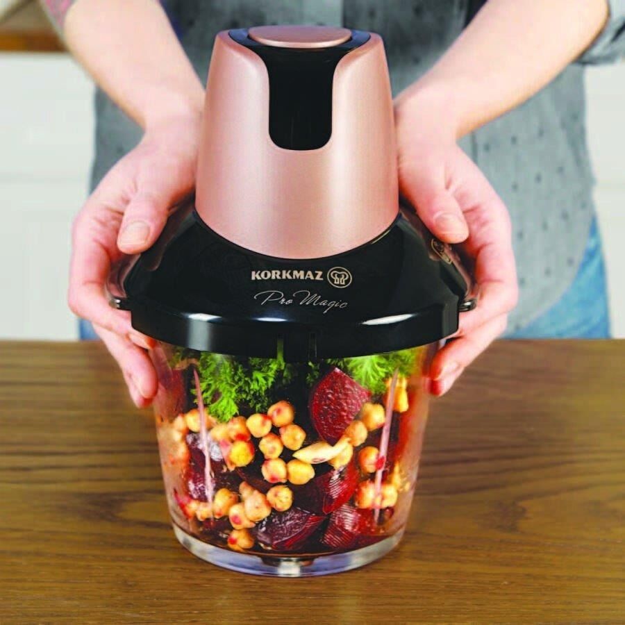 Korkmaz A460-05 Pro Magic 4 Bıçaklı Cam Rondo Rosagold/Siyah