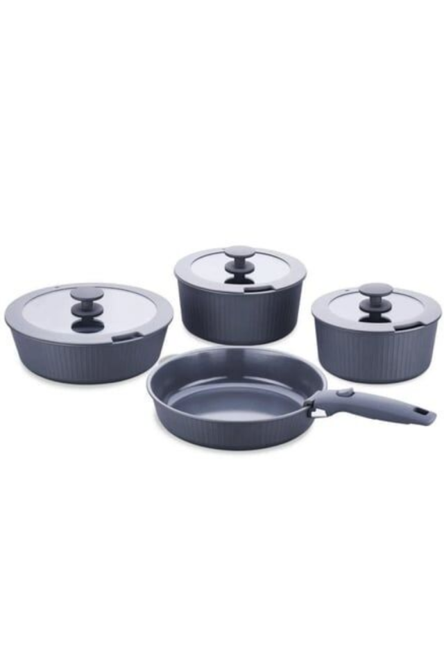 KORKMAZ NOVA 8 PARÇA TENCERE SETİ GRİ A2792-1