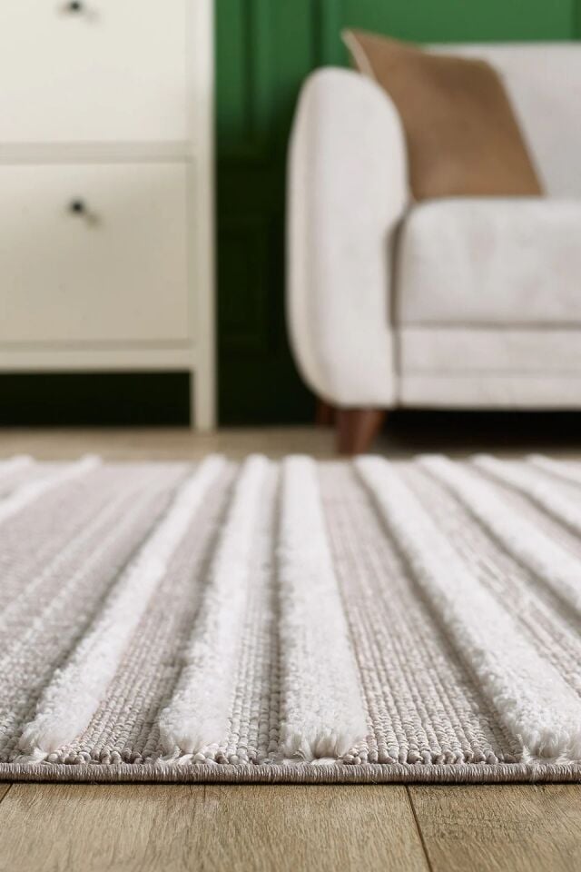 EMPERA Bilbao - Shale Krem Renk Modern İskandinav Desenli Halı