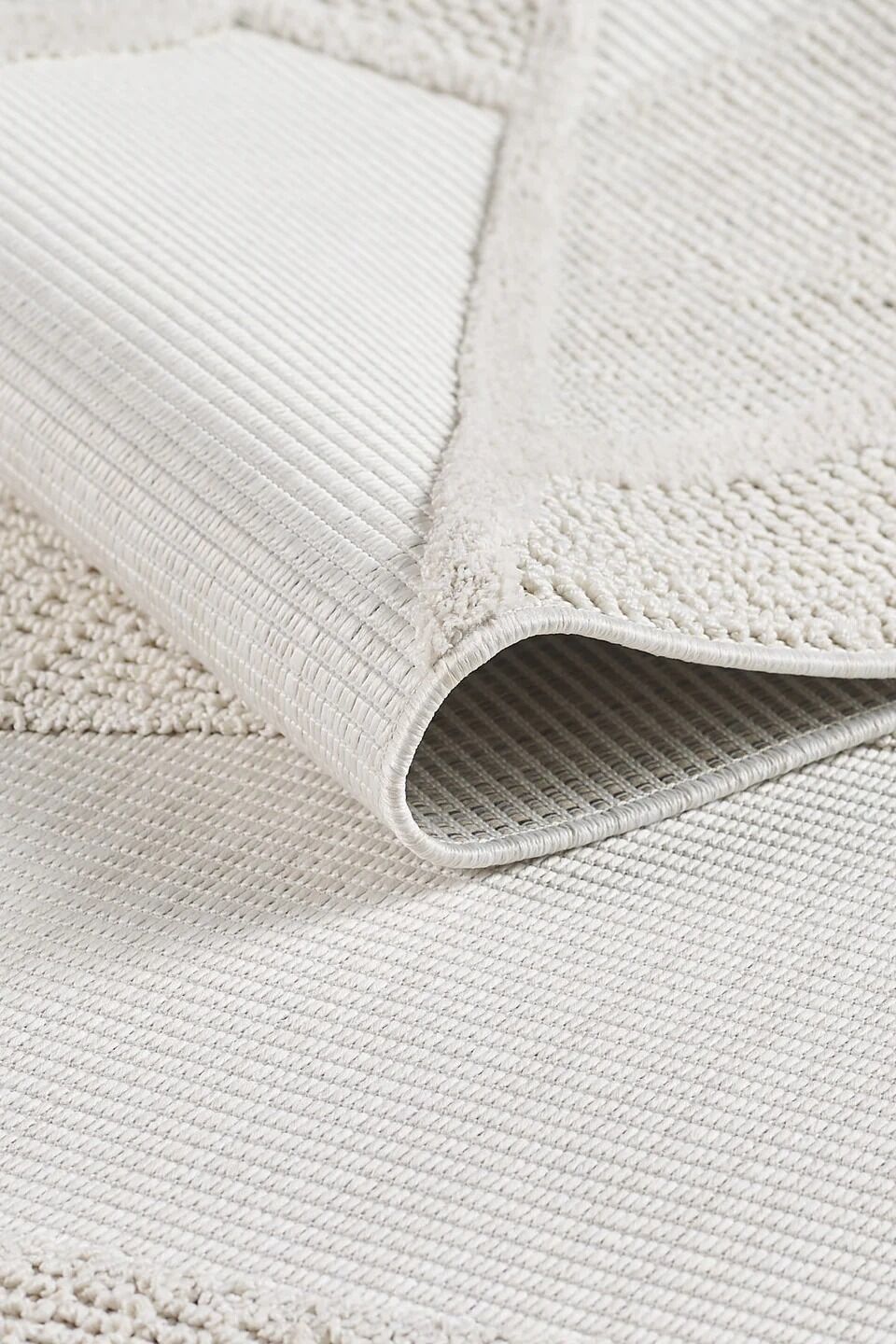 EMPERA Ibiza - Coral Geometrik Toz Vermeyen İskandinav Desen Saçaklı Halı