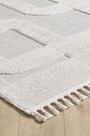 EMPERA Ibiza - Benita Geometrik Toz Vermeyen İskandinav Desen Saçaklı Halı