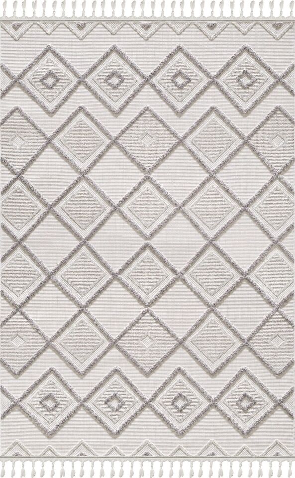 EMPERA Ibiza - Greige Hav Toz Vermez Geometrik Desenli Halı