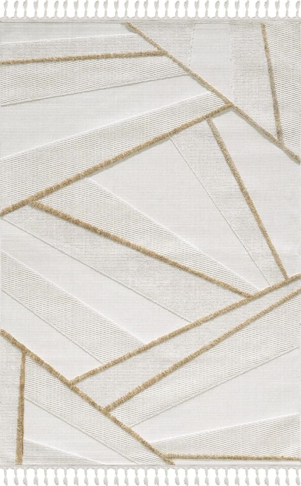 EMPERA Ibiza - Vella Geometrik Toz Vermeyen İskandinav Desen Saçaklı Halı