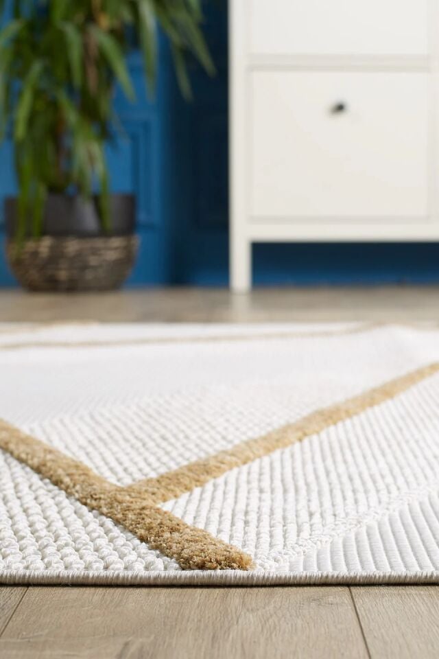 EMPERA Ibiza - Vella Geometrik Toz Vermeyen İskandinav Desen Saçaklı Halı