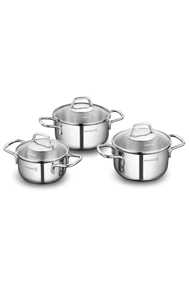 KORKMAZ A1650 PERLA JUNIOR 3 LÜ TENCERE SETİ