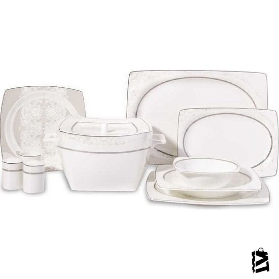 Korkmaz A8437 Bone 60 Parça Kare Yemek Takımı