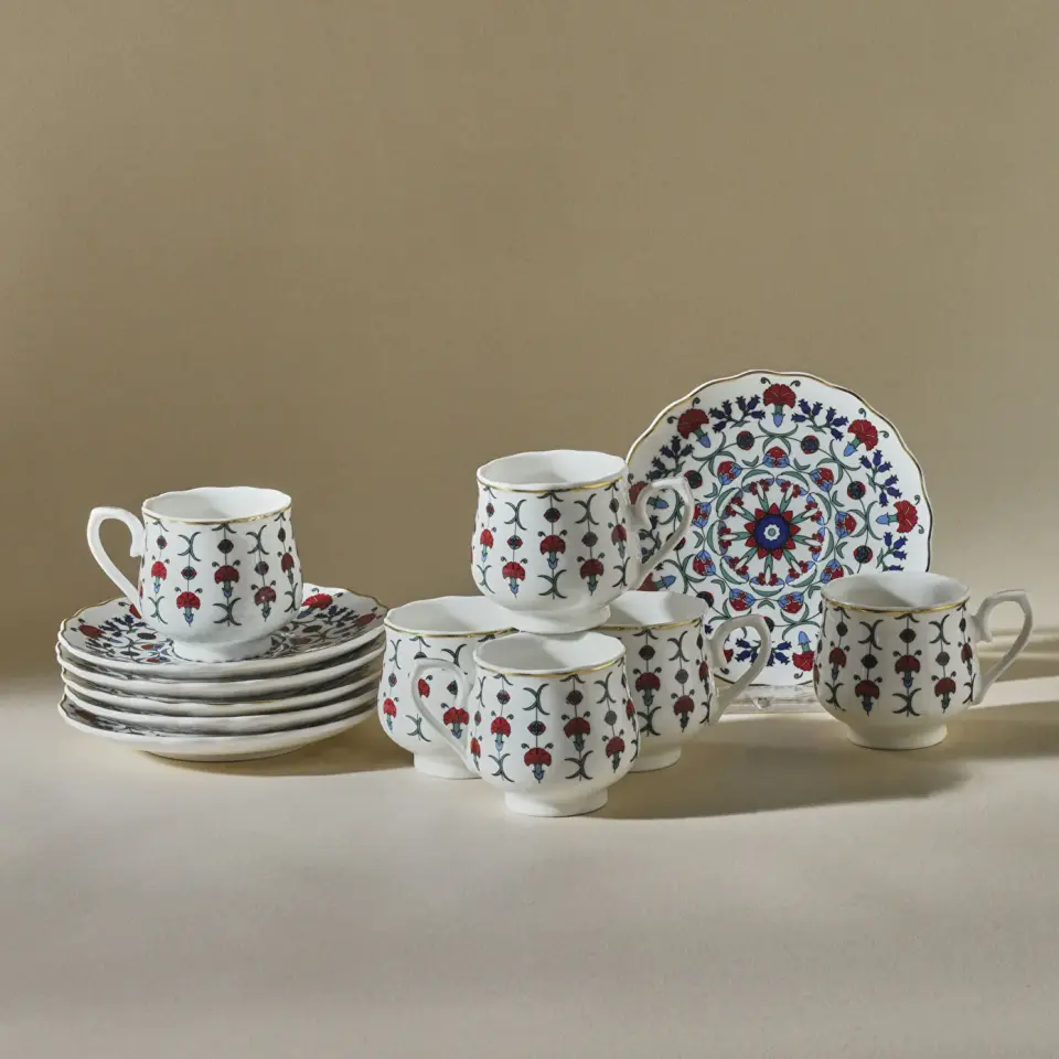 Karaca Ebruli 6 Kişilik Kahve Fincanı 100 Ml