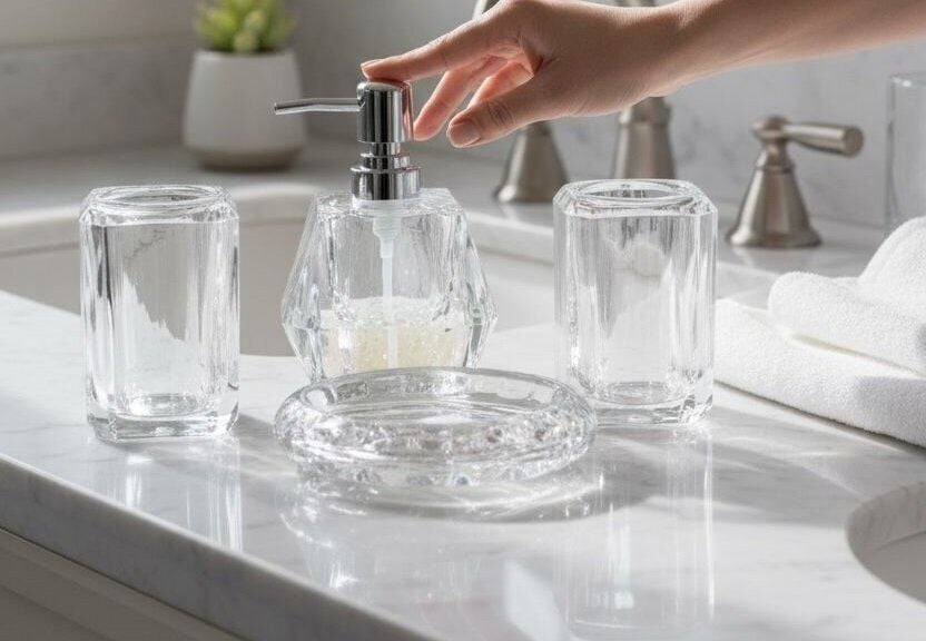 ROYKİNG YV-373 AKRİLİK KRİSTAL BANYO SETİ ŞEFFAF