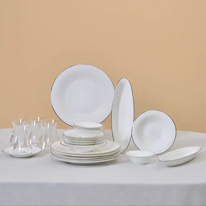 Karaca Fine Pearl Fame 26 Parça 6 Kişilik Kahvaltı Takımı Platin