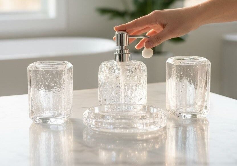 ROYKİNG YV-374 AKRİLİK KRİSTAL BANYO SETİ ŞEFFAF