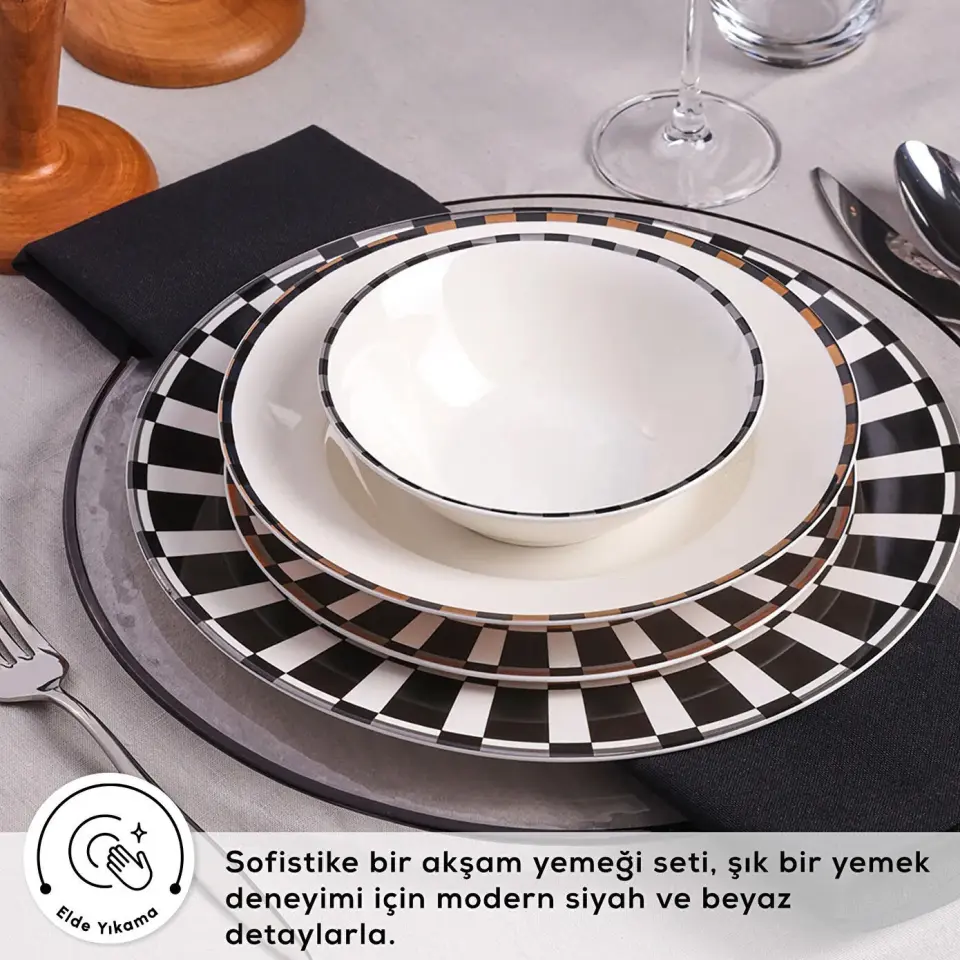 Karaca Elegance Bone Aries 24 Parça 6 Kişilik Yemek Takımı