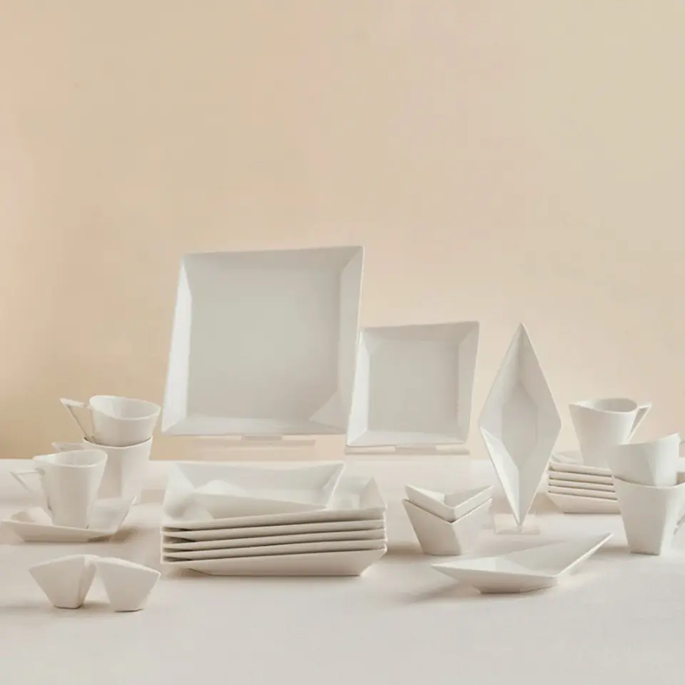 Karaca Forever Bone Origami 26 Parça 6 Kişilik Kahvaltı Takımı