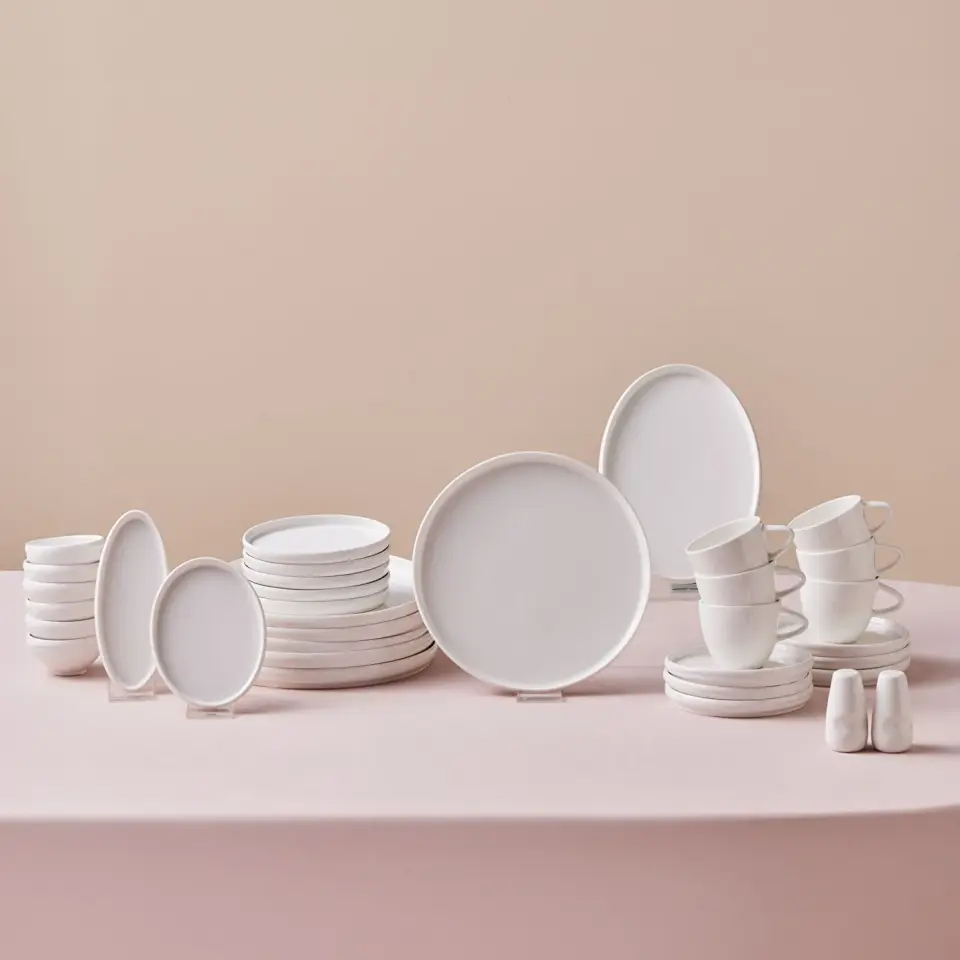 Karaca Stream Bone Sunset 34 Parça 6 Kişilik Kahvaltı Takımı Beyaz