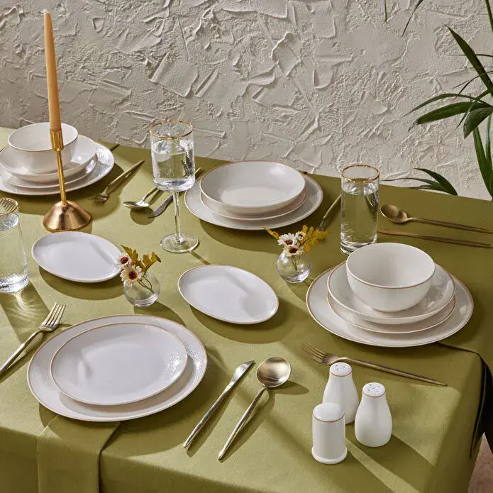 Karaca Forever Bone Ollie 53 Parça 12 Kişilik Yemek Takımı Gold