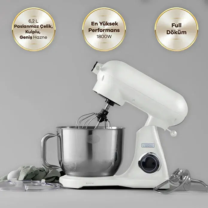 Karaca Powercast Chef Döküm Stand Mikser Cream Mutfak Şefi 1800W 6,2 Lt
